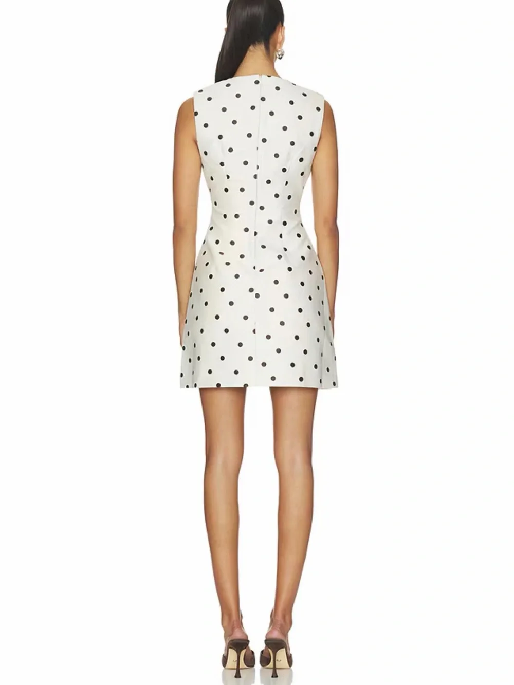 Revolve Baum Und pfergarten White Polka Dot Sleeveless Peplum Mini Dress